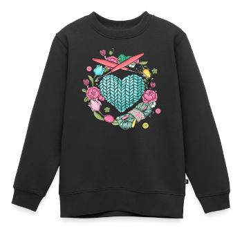 Häkeln Stricken Garn Strickerin Näherin - Kinder Premium Organic Sweatshirt - Schwarz - Vorne - AI Model Kid Female (0cm)