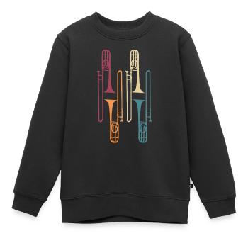 Posaune Instrument - Kinder Premium Organic Sweatshirt - Schwarz - Vorne - AI Model Kid Female (0cm)