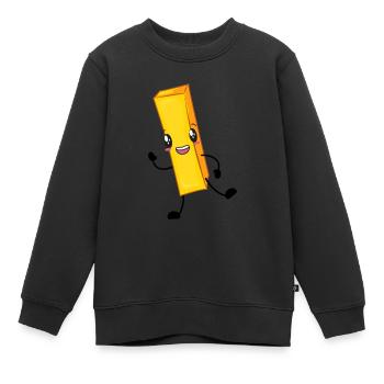 Pommes - Kinder Premium Organic Sweatshirt - Schwarz - Vorne - AI Model Kid Female (0cm)
