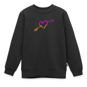 Herz Pfeil Liebe Amor Valentinstag Verliebt - Kinder Premium Organic Sweatshirt - Schwarz - Vorne - AI Model Kid Female (0cm)