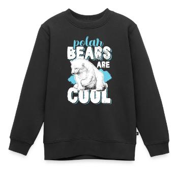 ours polaire hiver ours polaire - Sweat Premium enfant bio - noir - Devant - AI Model Kid Female (0cm)