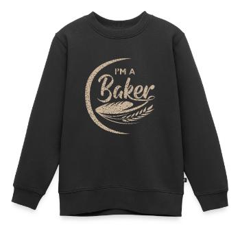Boulanger boulanger boulangerie boulangerie cadeau de boulangerie - Sweat Premium enfant bio - noir - Devant - AI Model Kid Female (0cm)