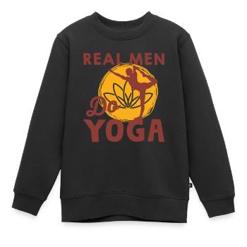 Yoga homme - Sweat Premium enfant bio - noir - Devant - AI Model Kid Female (0cm)