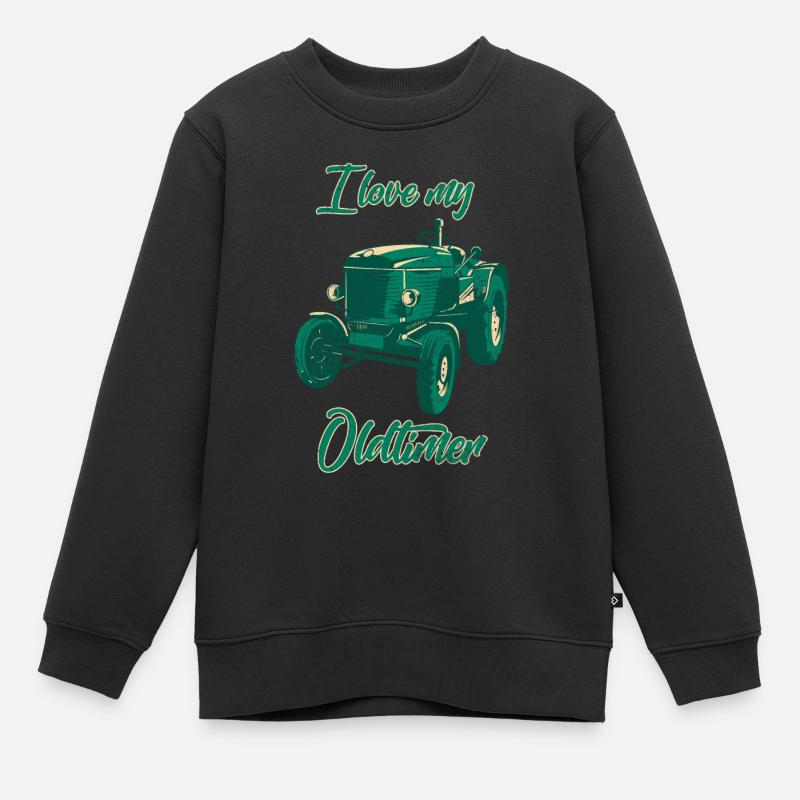 I love my Oldtimer Traktor - Kinder Premium Organic Sweatshirt - Schwarz