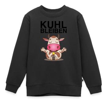 Lustige Kuh Sprüche Landwirtschaft Geschenk - Kinder Premium Organic Sweatshirt - Schwarz - Vorne - AI Model Kid Female (0cm)