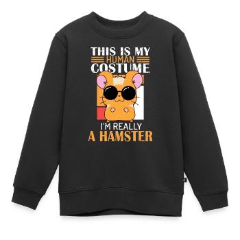 Hamster mama, hamster dad, hamster, - Kids Premium Organic Sweatshirt - black - Front - AI Model Kid Female (0cm)