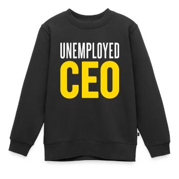 Arbeitsloser Chef - Kinder Premium Organic Sweatshirt - Schwarz - Vorne - AI Model Kid Female (0cm)