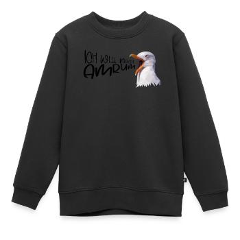 Amrum Urlaub Möwe Nordsee Insel Küste Geschenk - Kinder Premium Organic Sweatshirt - Schwarz - Vorne - AI Model Kid Female (0cm)