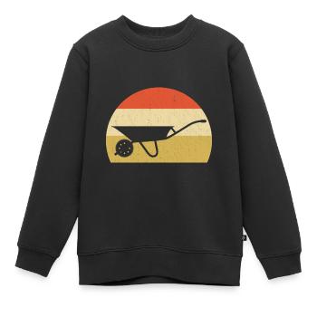 Wheelbarrow retro garden gift - Kids Premium Organic Sweatshirt - black - Front - AI Model Kid Female (0cm)