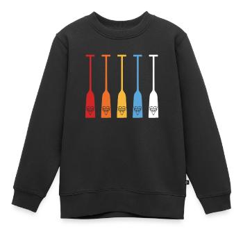 Drachenboot Paddel Retro - Kinder Premium Organic Sweatshirt - Schwarz - Vorne - AI Model Kid Female (0cm)