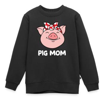 Pig Farmer Mom Love Pigs Pig Mom Funny Pigs - Kinder Premium Organic Sweatshirt - Schwarz - Vorne - AI Model Kid Female (0cm)