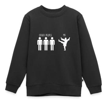 Cadeau drôle de Tai Chi Taijiquan Qi - Sweat Premium enfant bio - noir - Devant - AI Model Kid Female (0cm)