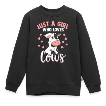 Kühe Mädchen Kuh Rind Milchkuh Bauer Cow Kälbchen - Kinder Premium Organic Sweatshirt - Schwarz - Vorne - AI Model Kid Female (0cm)