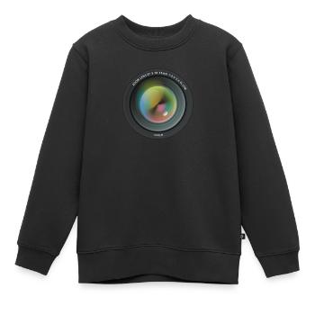 Lentille de caméra - Sweat Premium enfant bio - noir - Devant - AI Model Kid Female (0cm)