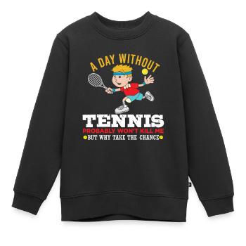 Tennis Raquettes de tennis tennis balle de tennis tennis - Sweat Premium enfant bio - noir - Devant - AI Model Kid Female (0cm)