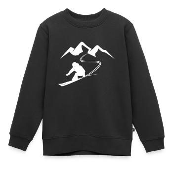 Ski cadeau de sports d'hiver d'hiver - Sweat Premium enfant bio - noir - Devant - AI Model Kid Female (0cm)