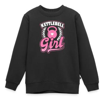 Kettlebell Kettlebell Mädchen Geschenk - Kinder Premium Organic Sweatshirt - Schwarz - Vorne - AI Model Kid Female (0cm)