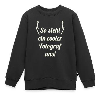 Fotograf - Kinder Premium Organic Sweatshirt - Schwarz - Vorne - AI Model Kid Female (0cm)