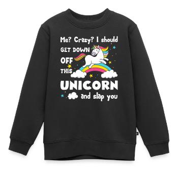 Einhorn Lustiges Einhorn - Kinder Premium Organic Sweatshirt - Schwarz - Vorne - AI Model Kid Female (0cm)