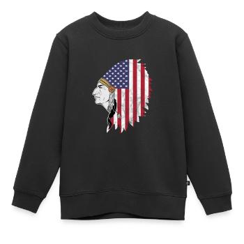 Apache Indigenous Tribal Leader Native American - Sweat Premium enfant bio - noir - Devant - AI Model Kid Female (0cm)