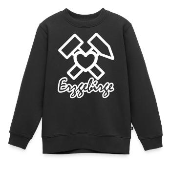 Logo Erzgebirge avec marteau et maillet, coeur - Sweat Premium enfant bio - noir - Devant - AI Model Kid Female (0cm)
