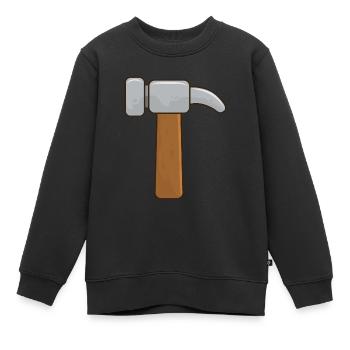 hammer - Kids Premium Organic Sweatshirt - black - Front - AI Model Kid Female (0cm)