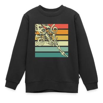 Trompete Musiker Blasinstrument Blaskapelle - Kinder Premium Organic Sweatshirt - Schwarz - Vorne - AI Model Kid Female (0cm)