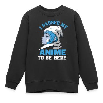 Anime Ich habe Mein Anime pausiert - Kinder Premium Organic Sweatshirt - Schwarz - Vorne - AI Model Kid Female (0cm)