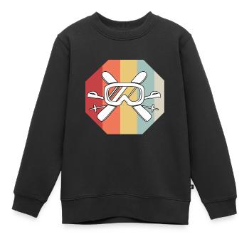 Ski - Kinder Premium Organic Sweatshirt - Schwarz - Vorne - AI Model Kid Female (0cm)