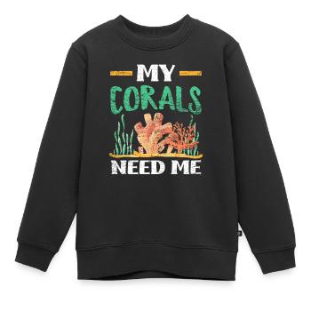 Aquarium Korallen - Kinder Premium Organic Sweatshirt - Schwarz - Vorne - AI Model Kid Female (0cm)