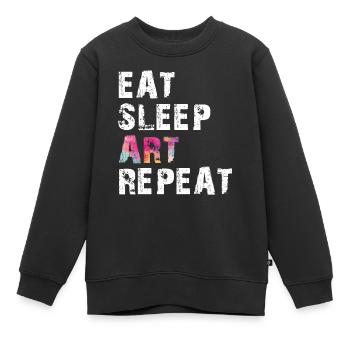 MANGER SOMMEIL ART RÉPÉTER - Sweat Premium enfant bio - noir - Devant - AI Model Kid Female (0cm)