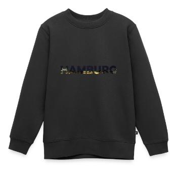 Hamburg - Kids Premium Organic Sweatshirt - black - Front - AI Model Kid Female (0cm)