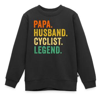 Fahrrad Papa Ehemann Radfahrer Byciclette Vatertag - Kinder Premium Organic Sweatshirt - Schwarz - Vorne - AI Model Kid Female (0cm)