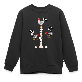 Oiseaux sur la balançoire - Sweat Premium enfant bio - noir - Devant - AI Model Kid Female (0cm)