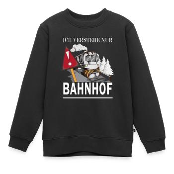 Modeleisenbahn ich verstehe nur Bahnhof Eisenbahn - Kinder Premium Organic Sweatshirt - Schwarz - Vorne - AI Model Kid Female (0cm)