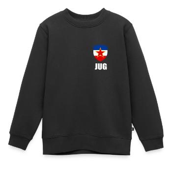 Jugoslawien Flagge SFRJ Tito Jugo Serbien Kroatien - Kinder Premium Organic Sweatshirt - Schwarz - Vorne - AI Model Kid Female (0cm)