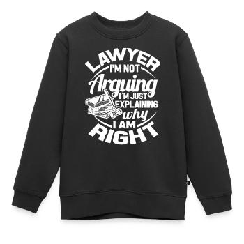 Rechtsanwalt Richter Jura Strafverteidiger Jurist - Kinder Premium Organic Sweatshirt - Schwarz - Vorne - AI Model Kid Female (0cm)