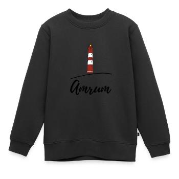 Phare d'Amrum - Sweat Premium enfant bio - noir - Devant - AI Model Kid Female (0cm)