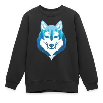 Hund Wölfe Rudel Tiere Wald Märchen Jäger - Kinder Premium Organic Sweatshirt - Schwarz - Vorne - AI Model Kid Female (0cm)