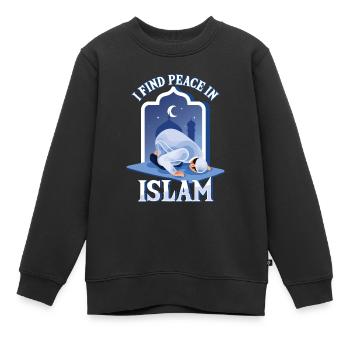 La paix dans l'Islam musulman Allah prière mosquée Namaz - Sweat Premium enfant bio - noir - Devant - AI Model Kid Female (0cm)