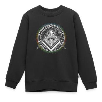 Illuminati Symbol Freimaurer Dreieck Verschwörung G - Kinder Premium Organic Sweatshirt - Schwarz - Vorne - AI Model Kid Female (0cm)