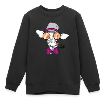 Hipster giraffe - Kids Premium Organic Sweatshirt - black - Front - AI Model Kid Female (0cm)