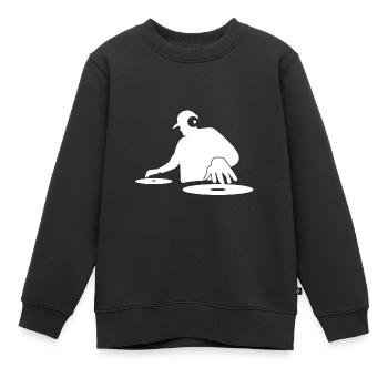 DJ - Kinder Premium Organic Sweatshirt - Schwarz - Vorne - AI Model Kid Female (0cm)
