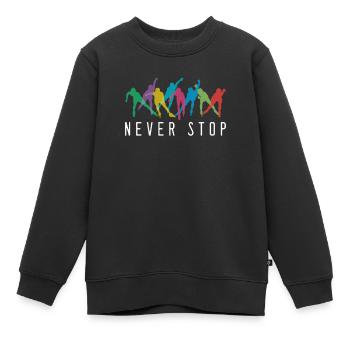Ne jamais arrêter rollerblading roller en ligne - Sweat Premium enfant bio - noir - Devant - AI Model Kid Female (0cm)