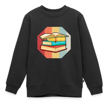 Buch - Kinder Premium Organic Sweatshirt - Schwarz - Vorne - AI Model Kid Female (0cm)