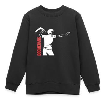 Tige de tir de boomerang - Sweat Premium enfant bio - noir - Devant - AI Model Kid Female (0cm)
