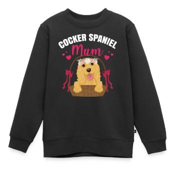 cocker spaniel mum gift idea for owners women fun - Sweat Premium enfant bio - noir - Devant - AI Model Kid Female (0cm)
