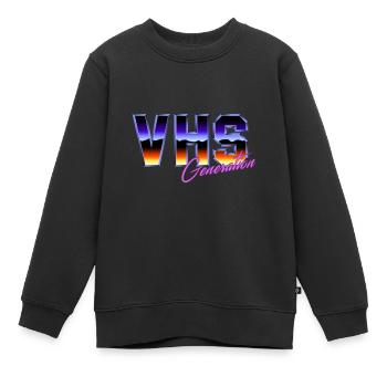 Generation VHS - Kids Premium Organic Sweatshirt - black - Front - AI Model Kid Female (0cm)