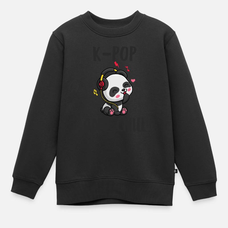 k-pop k pop kpop & and chill Korea Musik Geschenk - Kinder Premium Organic Sweatshirt - Schwarz