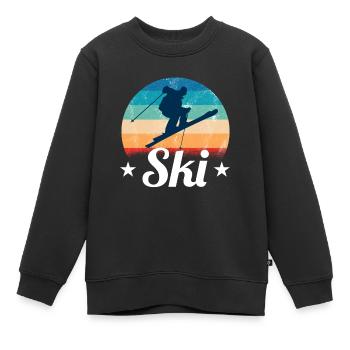 Ski - Kinder Premium Organic Sweatshirt - Schwarz - Vorne - AI Model Kid Female (0cm)